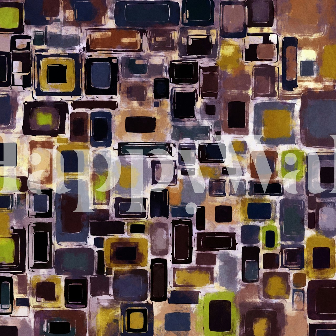 Colorful geometric pattern wallpaper in rectangles and squares