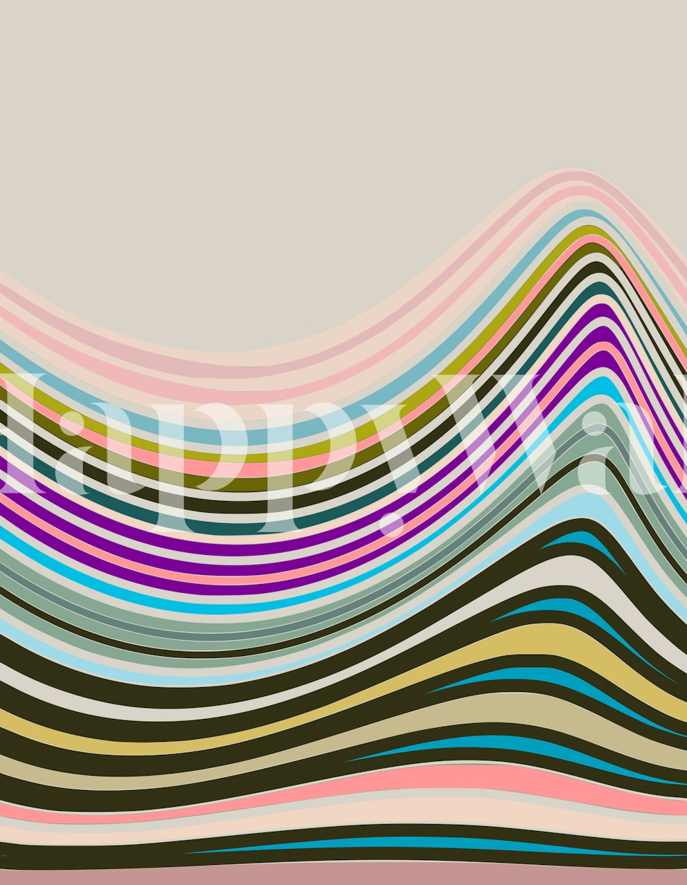 Tapeta Winding Lines v nastavení místnosti