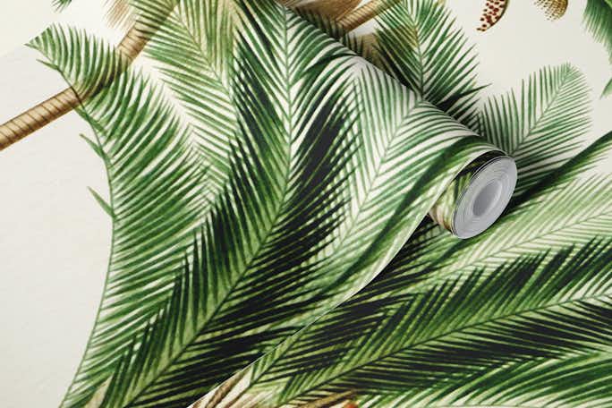 Vintage palm treeswallpaper roll
