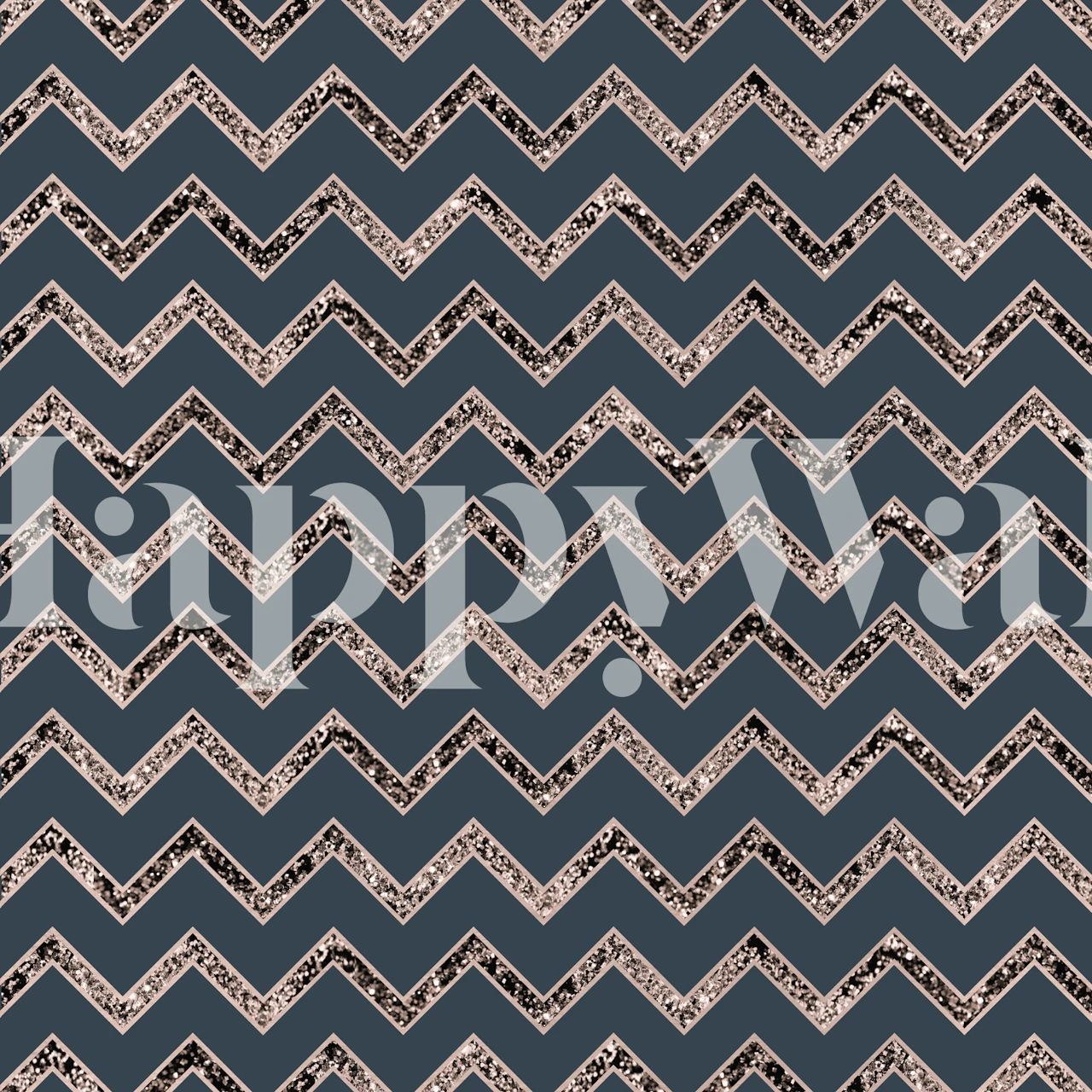 Tapeta se vzorem Chevron s třpytivými akcenty na tmavém pozadí