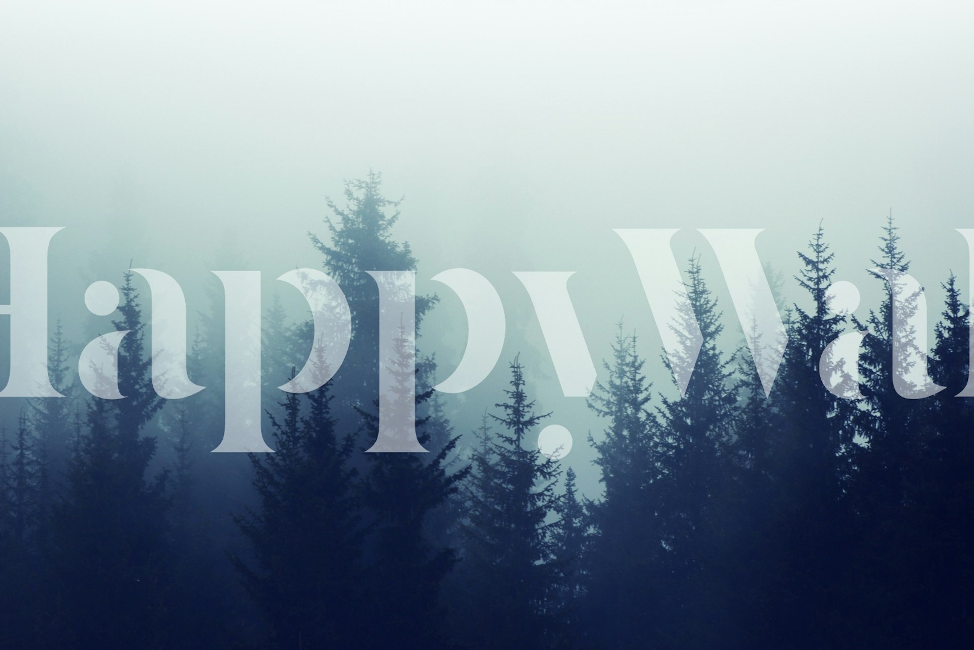 Μια τοιχογραφία που απεικονίζει ένα ομιχλώδες Misty pine forest II σε ήπιους τόνους.