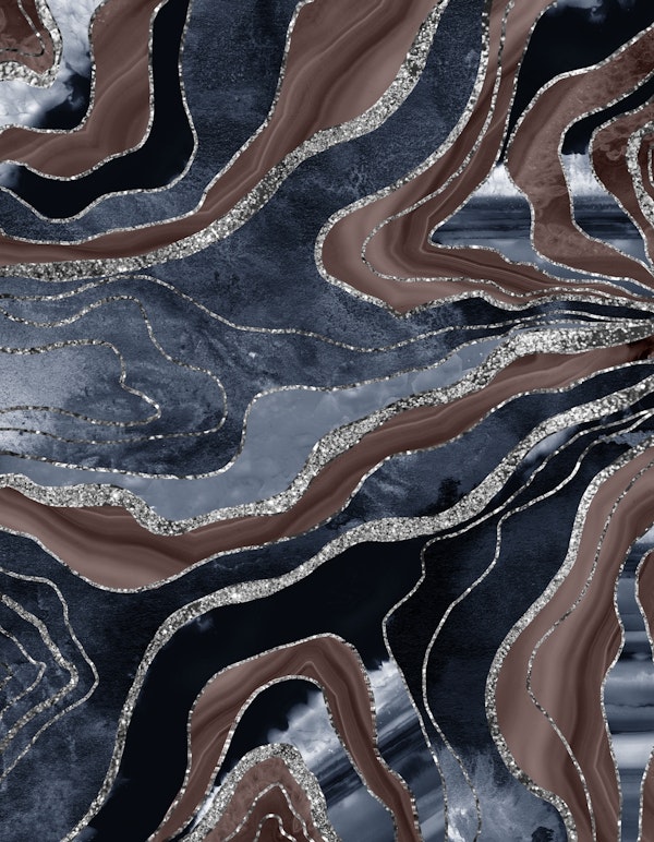 Blue Brown Marble Agate 1