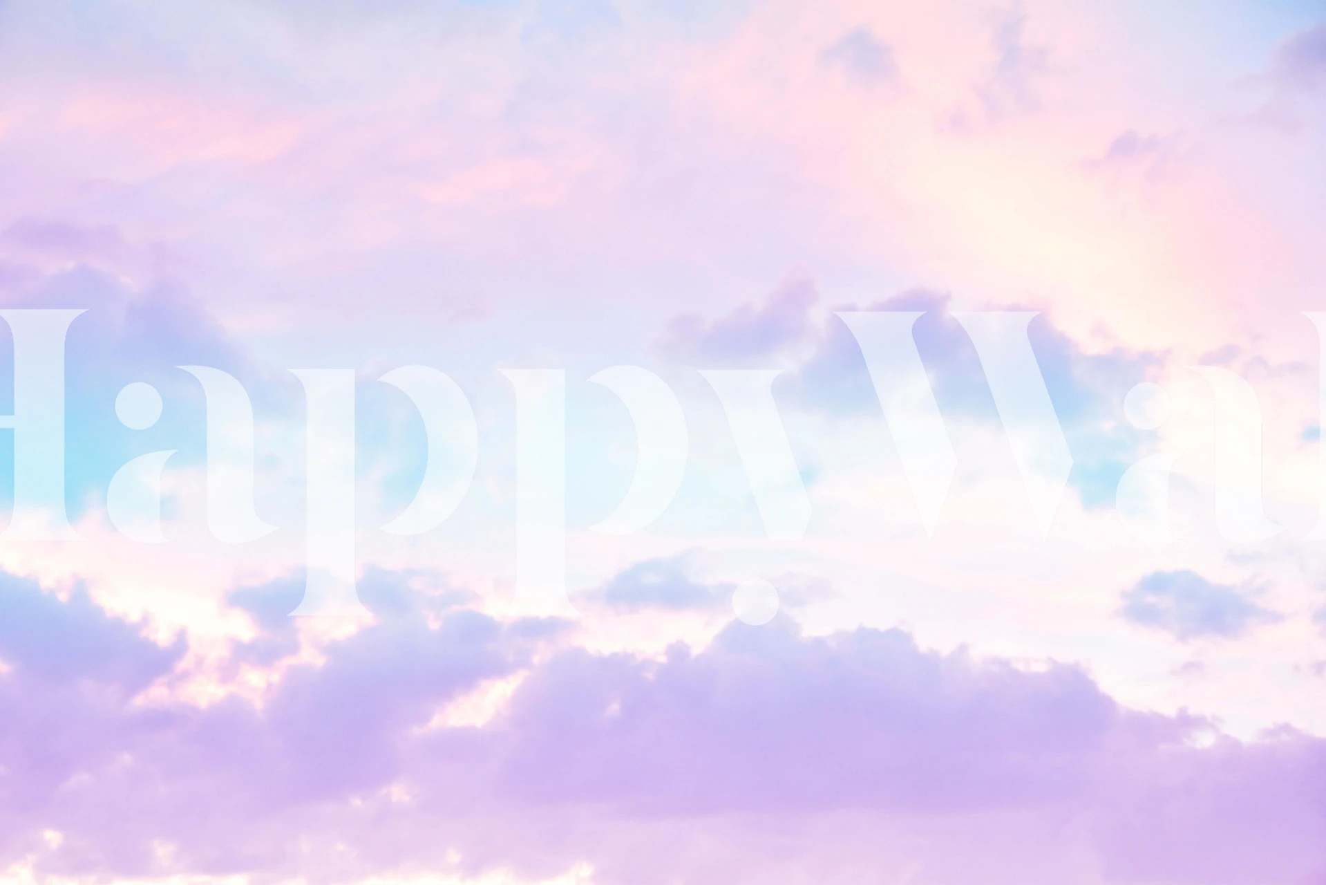 Unicorn Pastel Clouds wallpaper in a room