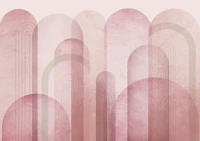 Pink Mid Century Arches wallpaper
