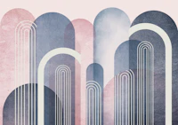 Pink and Blue Abstract Wall wallpaper