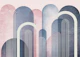 Pink and Blue Abstract Wall