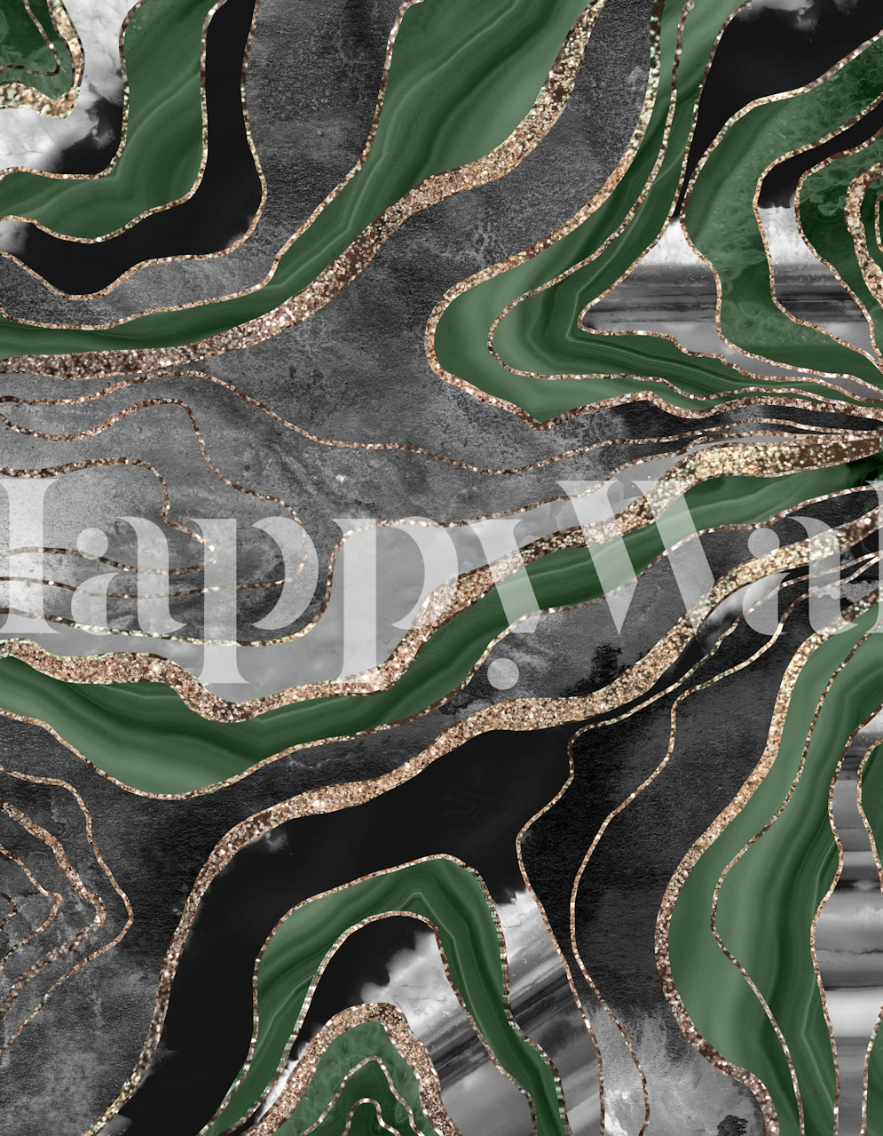 Green Black Marble Agate wallpaper design