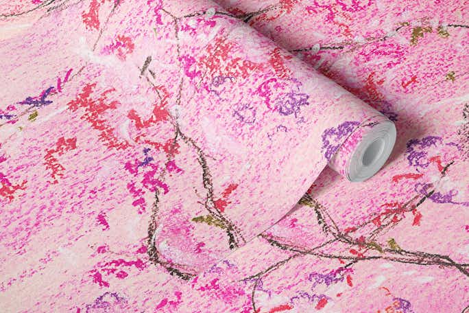 Sakura pastel brancheswallpaper roll
