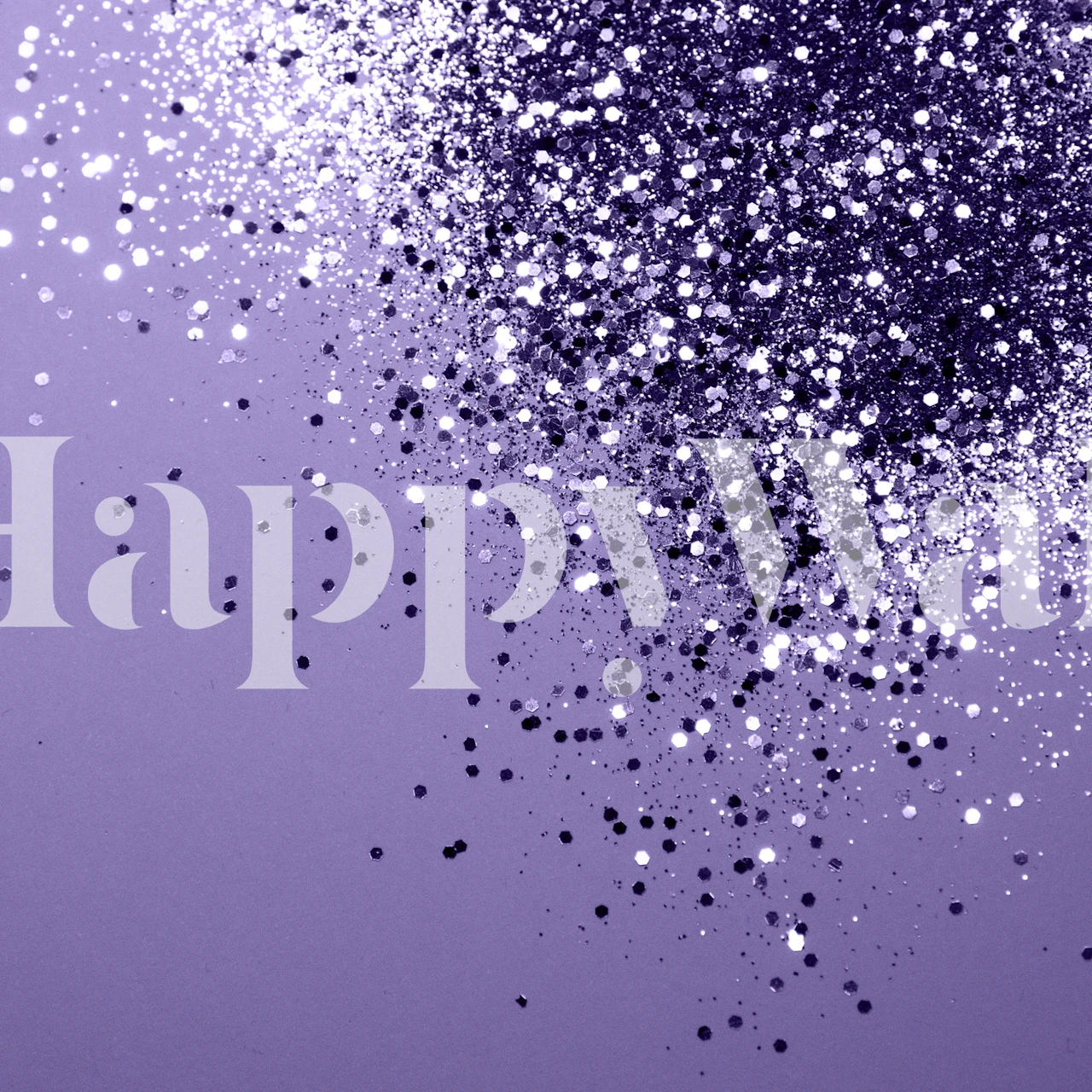 Ultra Violet Glitter Dream 1 seinämaalaus kimaltelevalla glitterillä violetilla taustalla