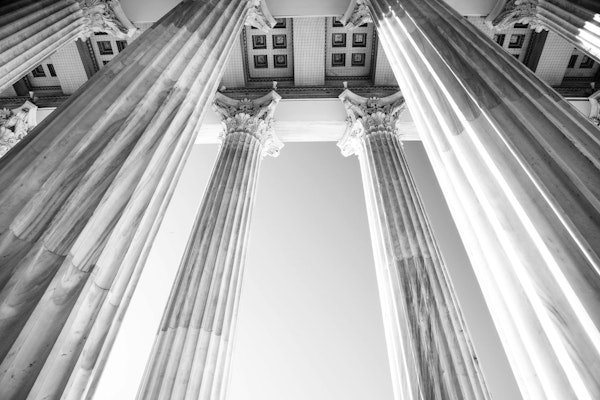 Marble Columns Athens BW 1