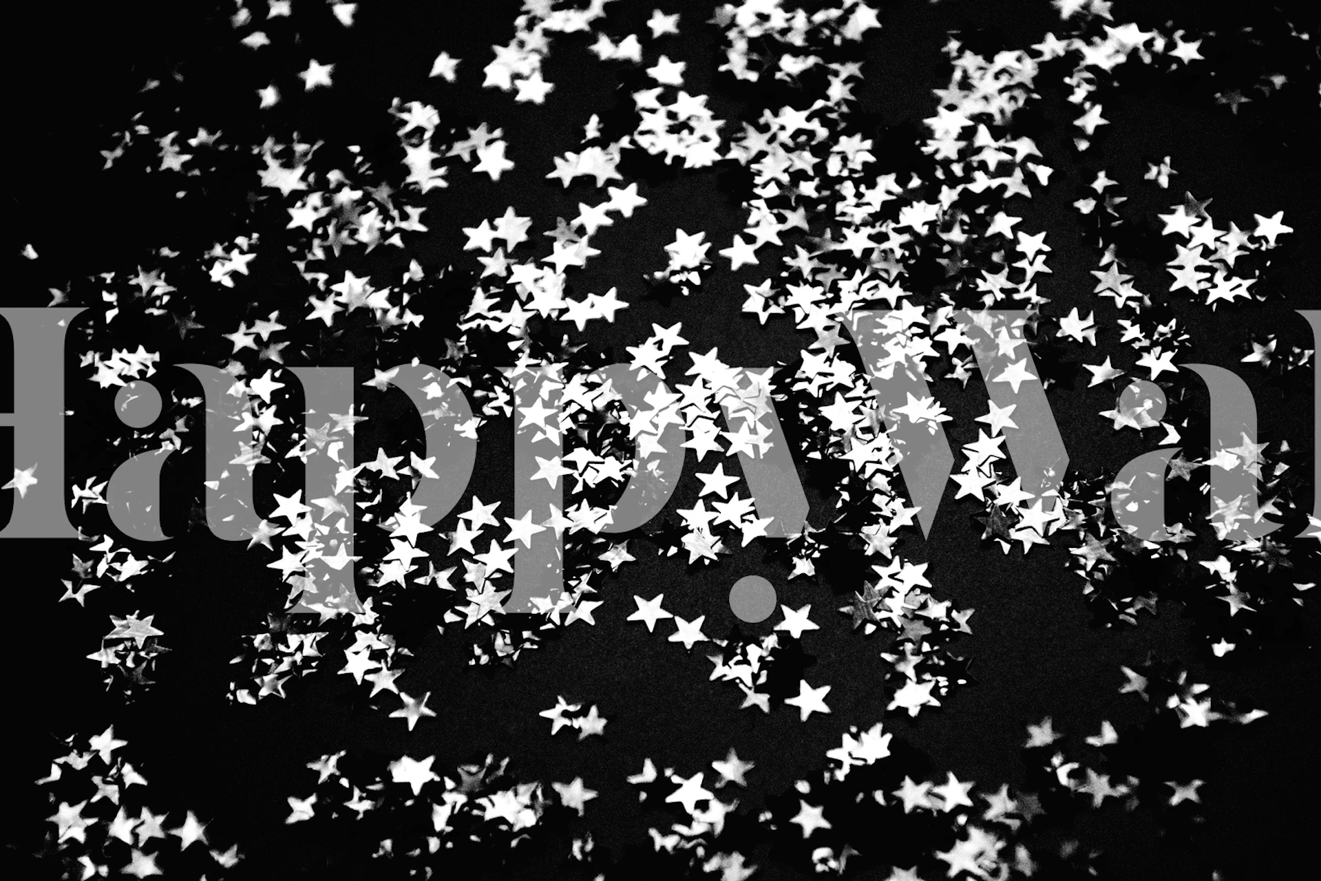 Black background with scattered silver stars wallpaper