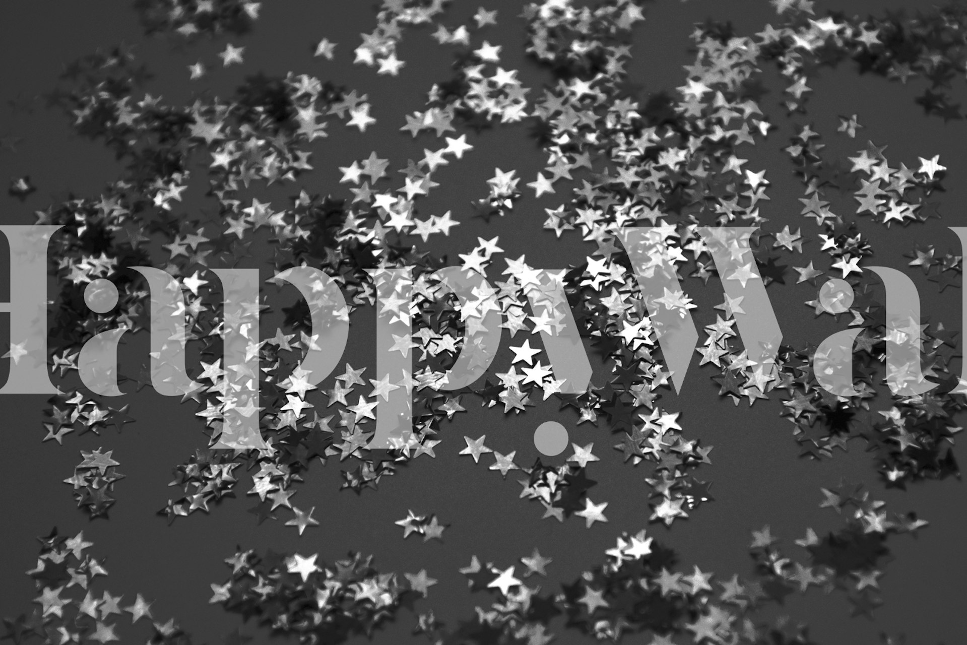 Gray Night Glitter Stars wallpaper in a room