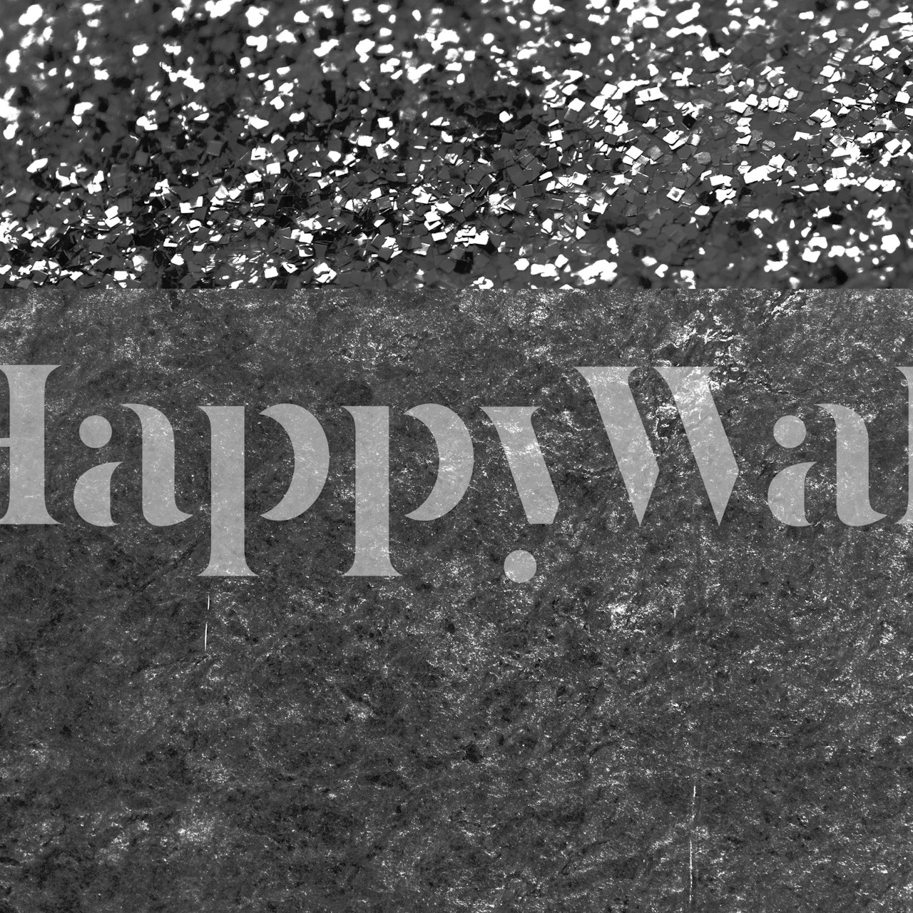 Gray black glitter concrete wallpaper in a room