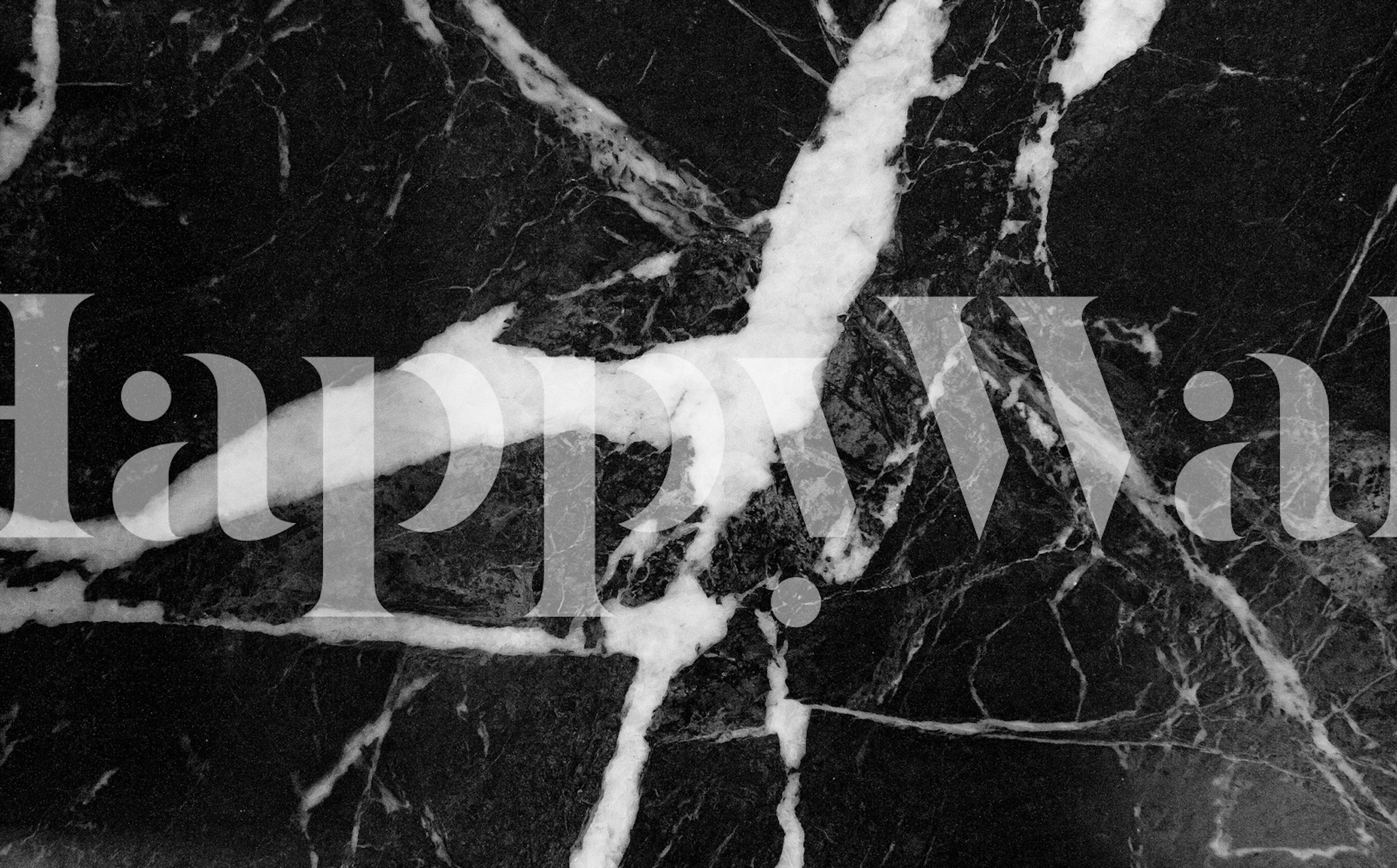 Black marble wallpaper with white veining