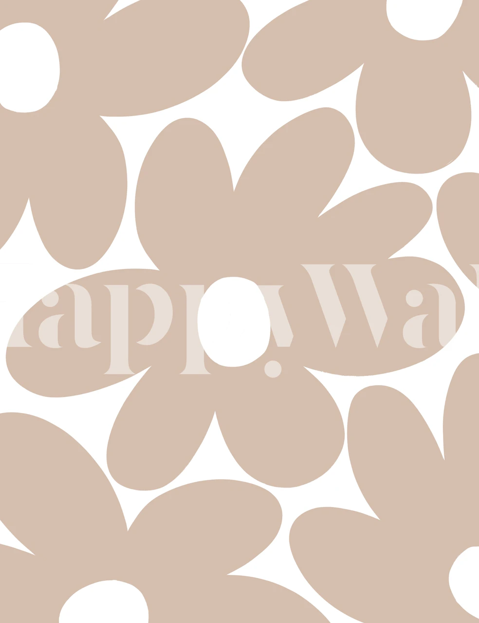 Beige daisy flowers with white centers floral wallpaper