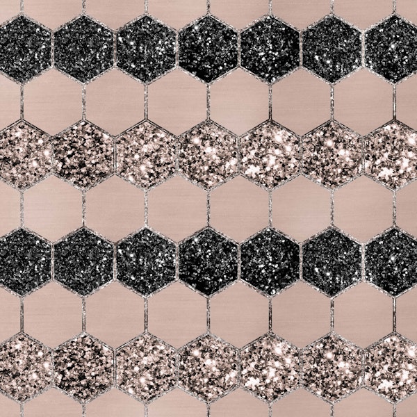 Blush Hexagon Glitter Glam 1