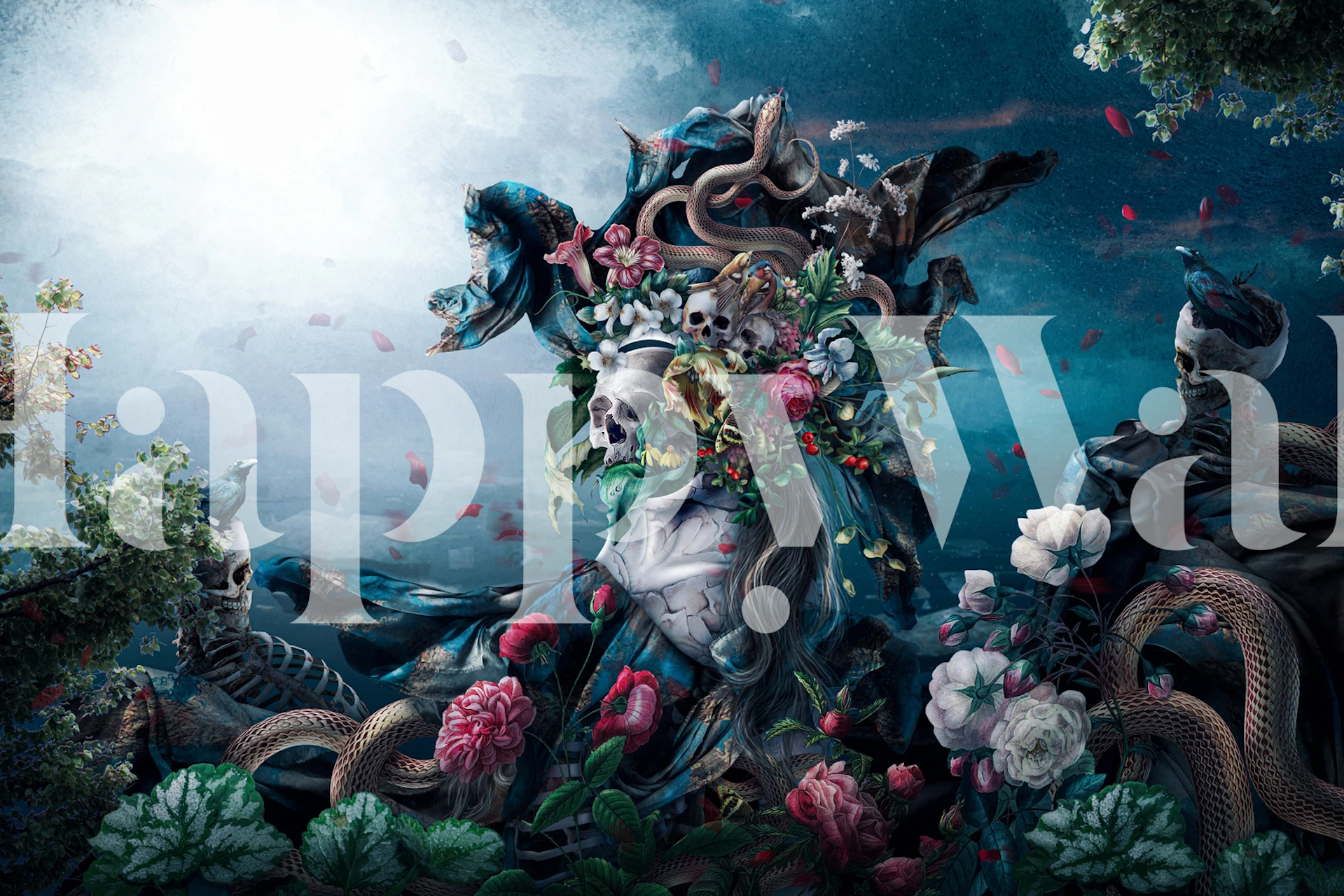 Artistic wallpaper design with life and nature themes