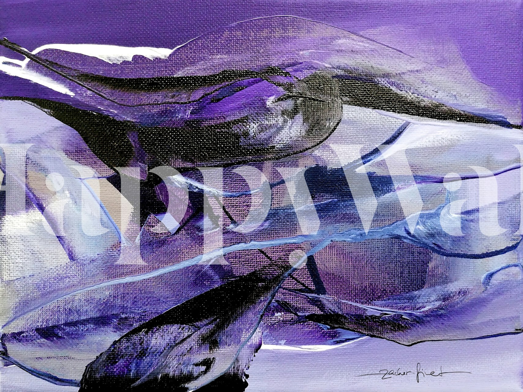 Tapeta Very Peri Purple Flow w pomieszczeniu