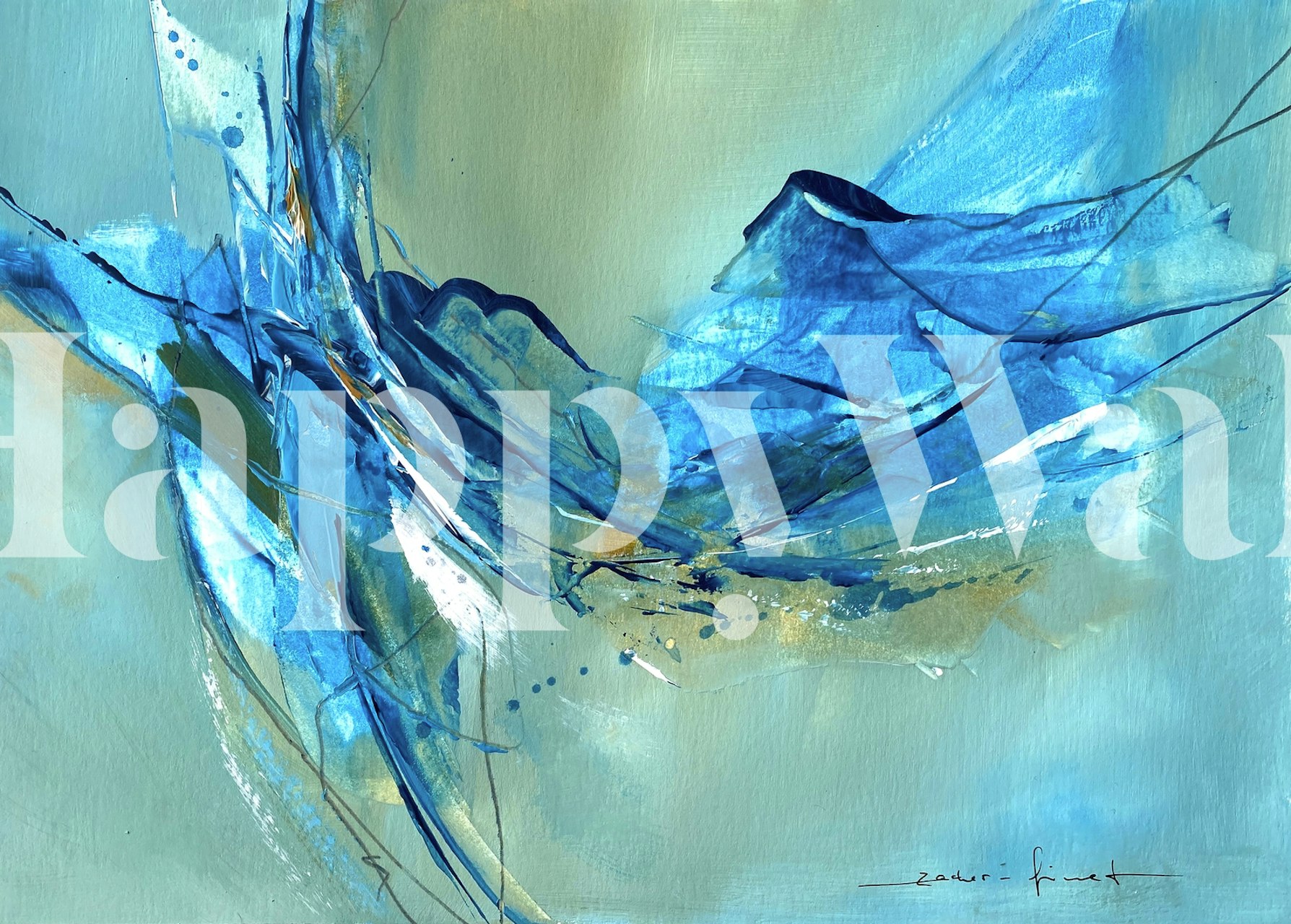 Abstract surfer wave art for wall decor