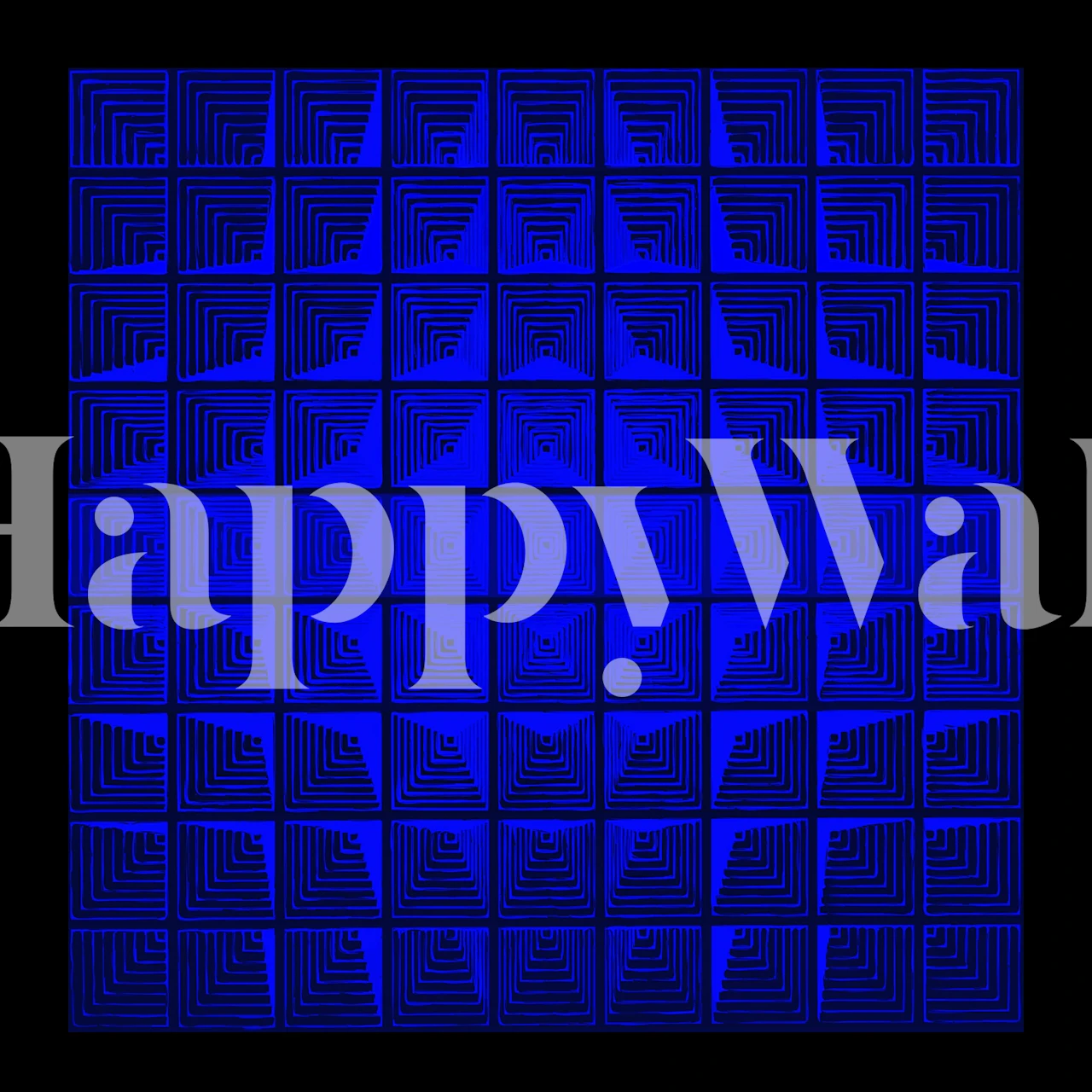 Elegant Verner Panton Retro Blue Wallpaper Design.