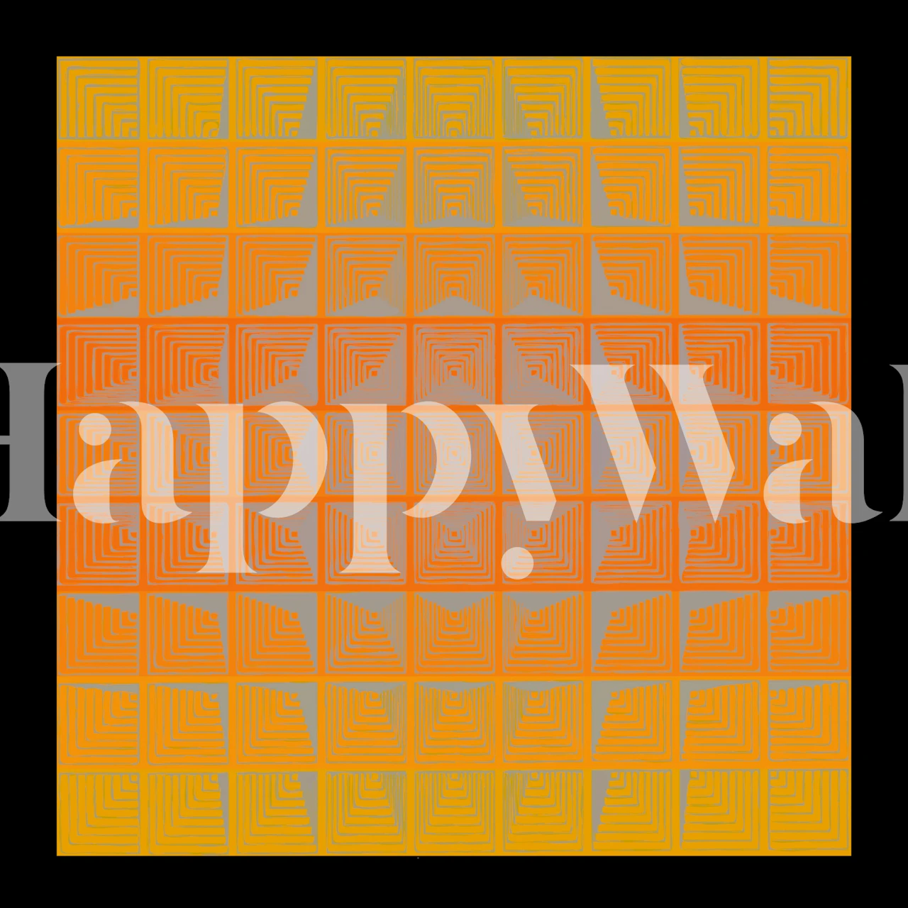 Pantone inspired Sunset wallpaper in a room