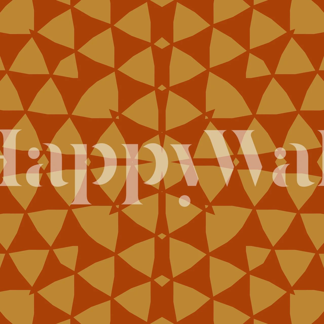 Fototapeta se skandinávským tribalovým vzorem v teplých terakotových a neutrálních barvách s geometrickým designem