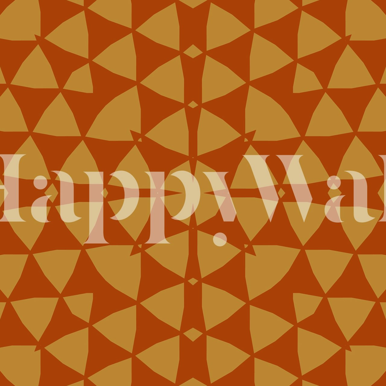 Geometric brown and beige pattern wallpaper