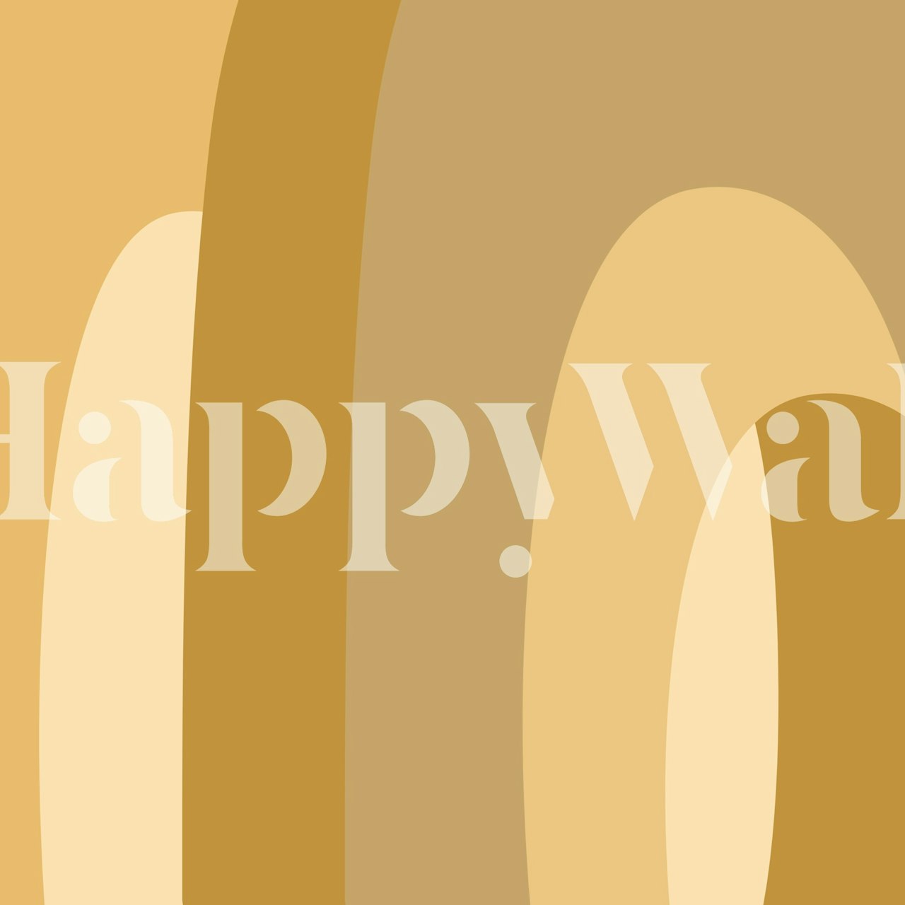 Abstrakt gylden regnbue-vægmaleri i varme nuancer, der skaber en forårsstemning