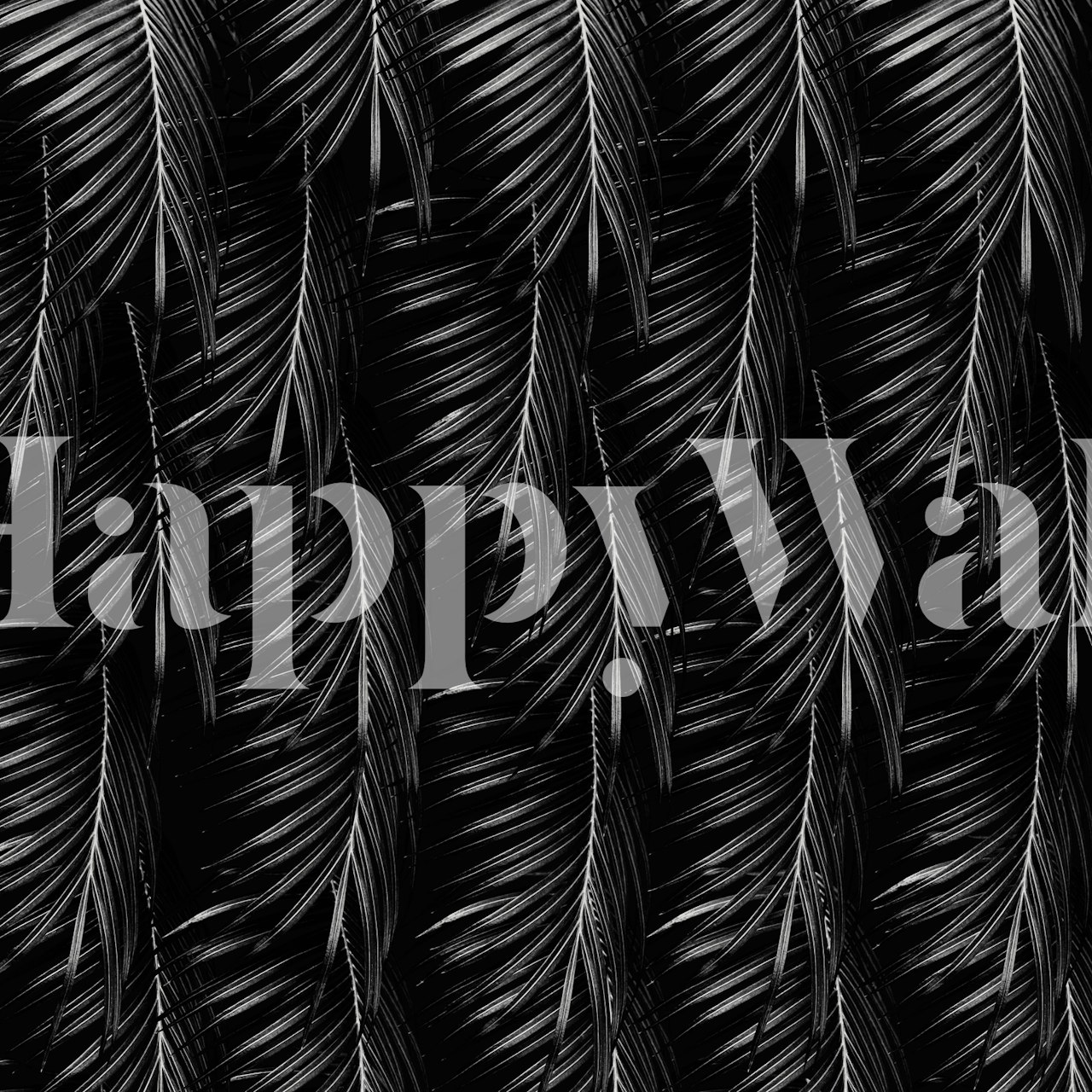 Black palm leaves pattern wallpaper with a modern design