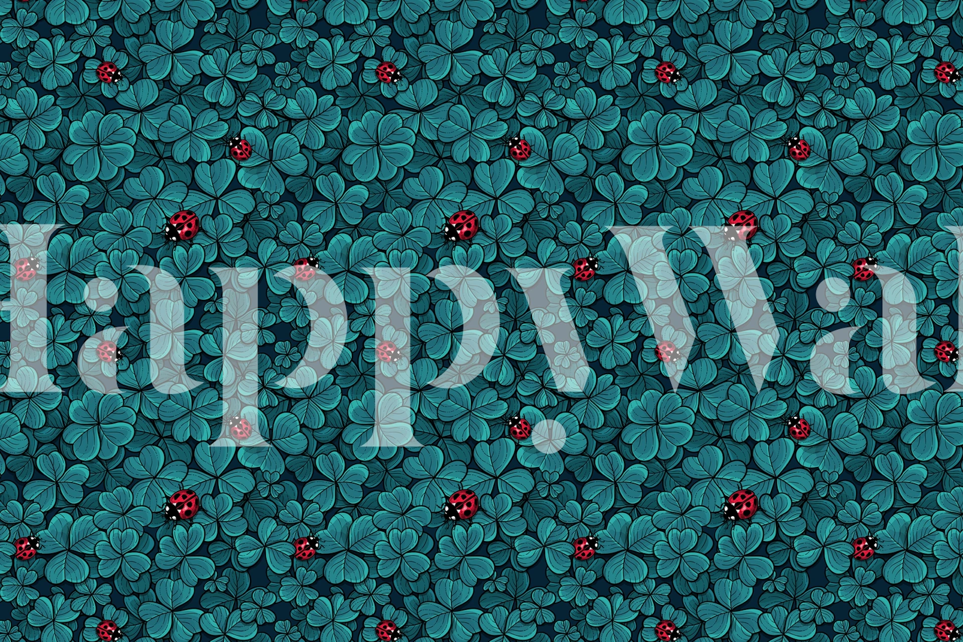 Lucky clover tapet i et rom