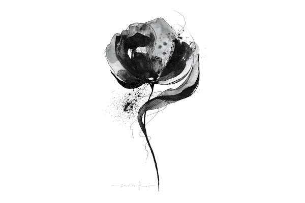 Black Flower Minimalistic Art