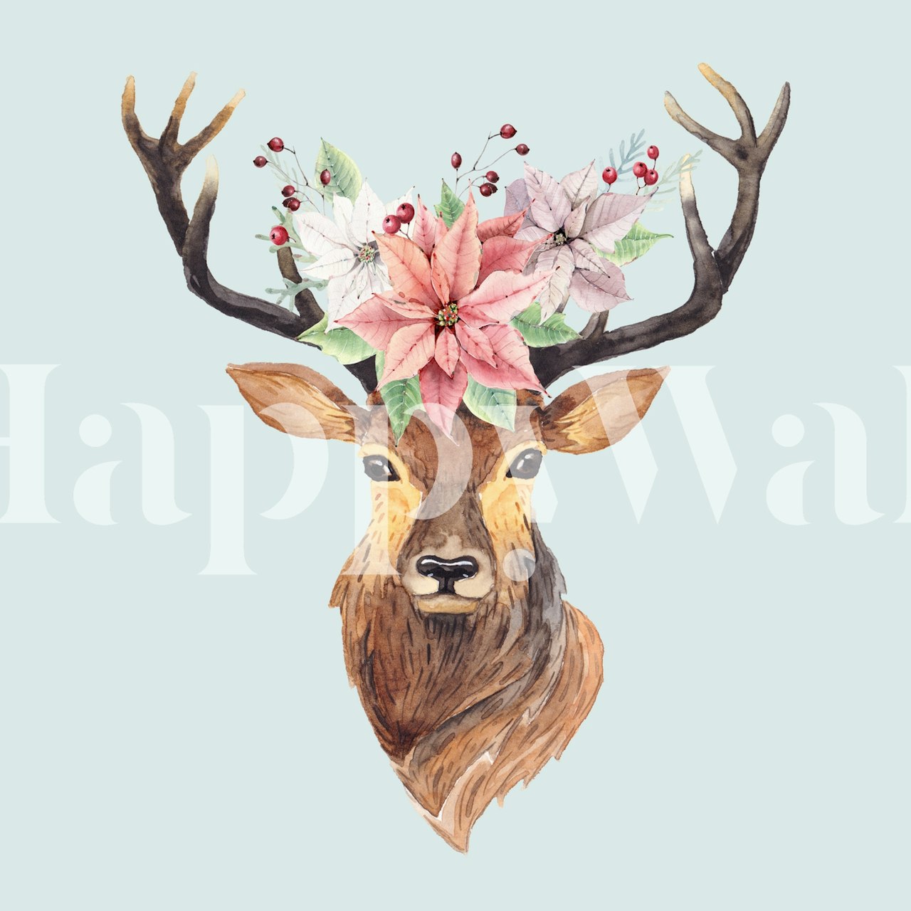 Winter Deer wallpaper design in a room