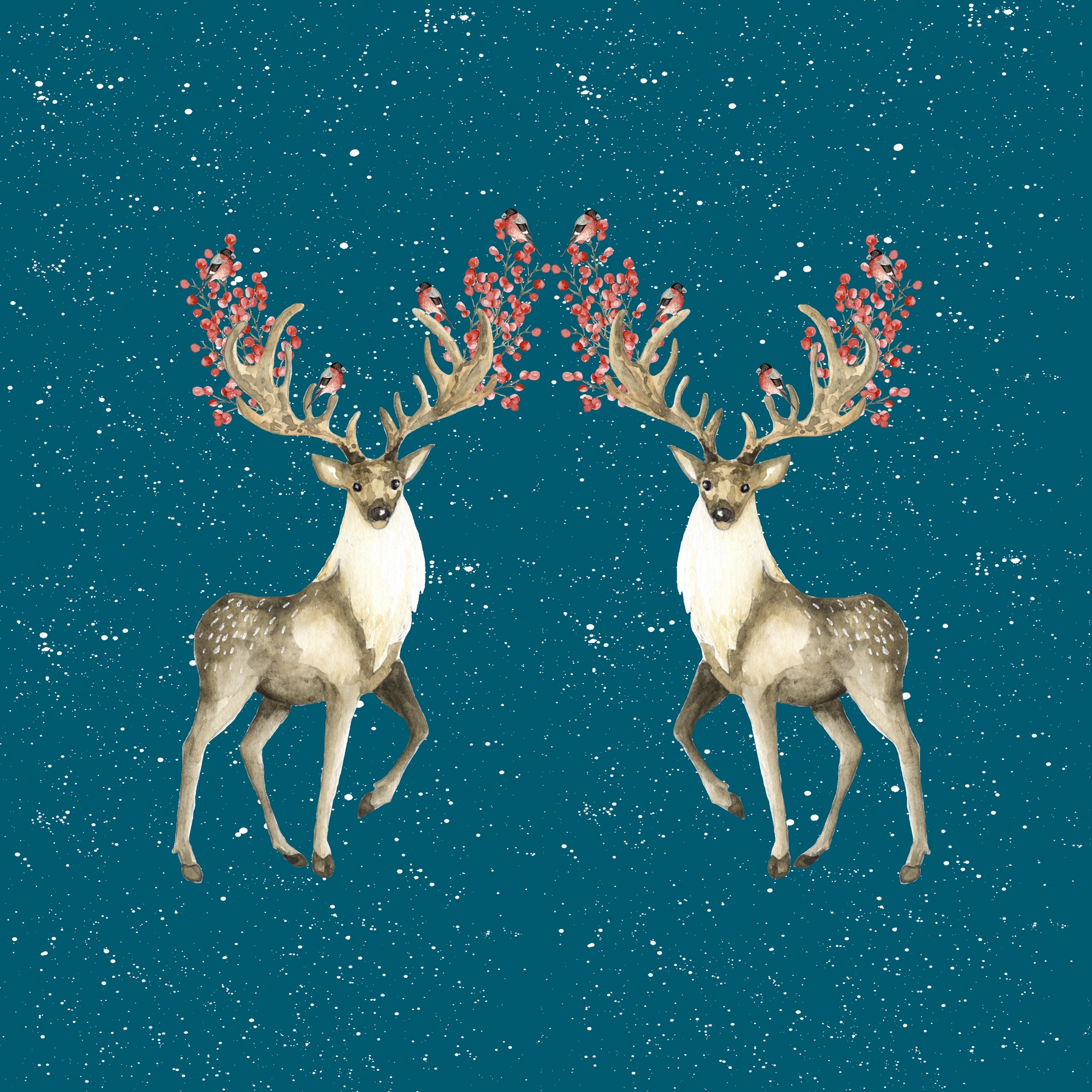 Buy Deers With Birds Teal wallpaper today or come in and see our other desi...