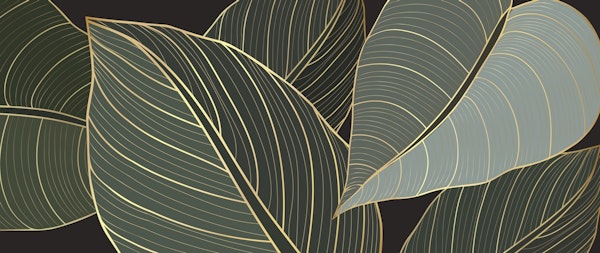 Abstract art golden leaves