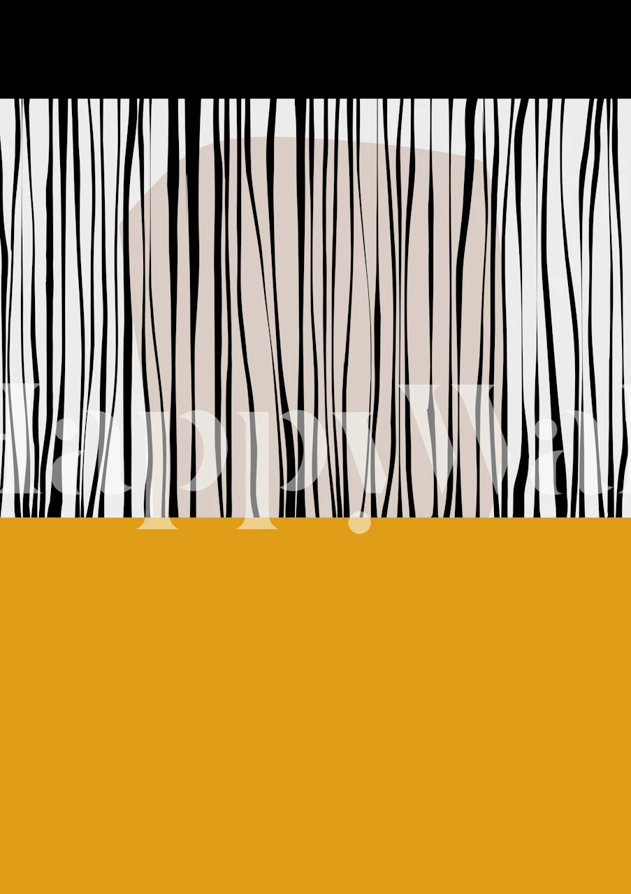 Black and gold striped wallpaper design