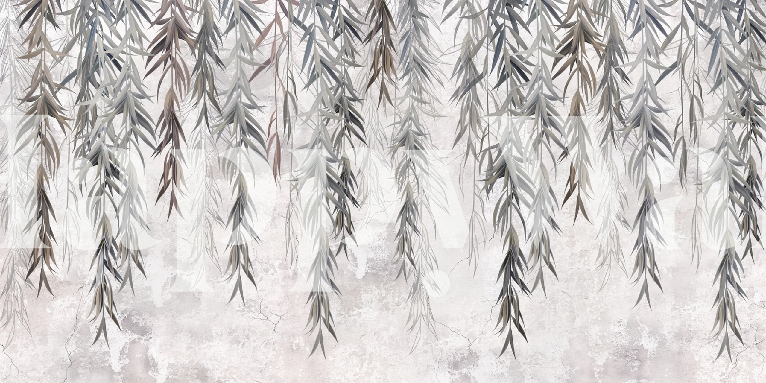 Vines on concrete Tapete in einem Zimmer