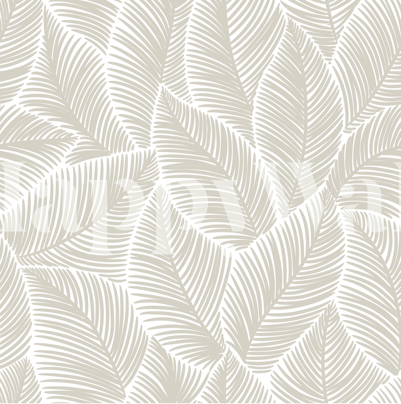 Beige Leaves Pattern Wallpaper | Happywall