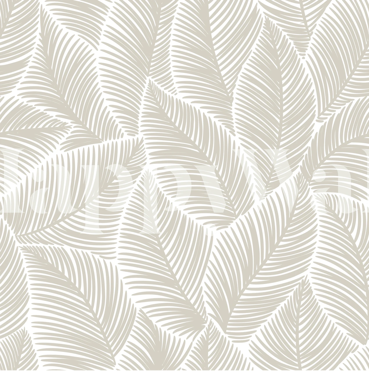 Beige leaves pattern tapet i ett rum
