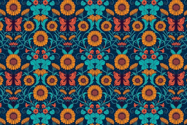 Art Nouveau daisies 1