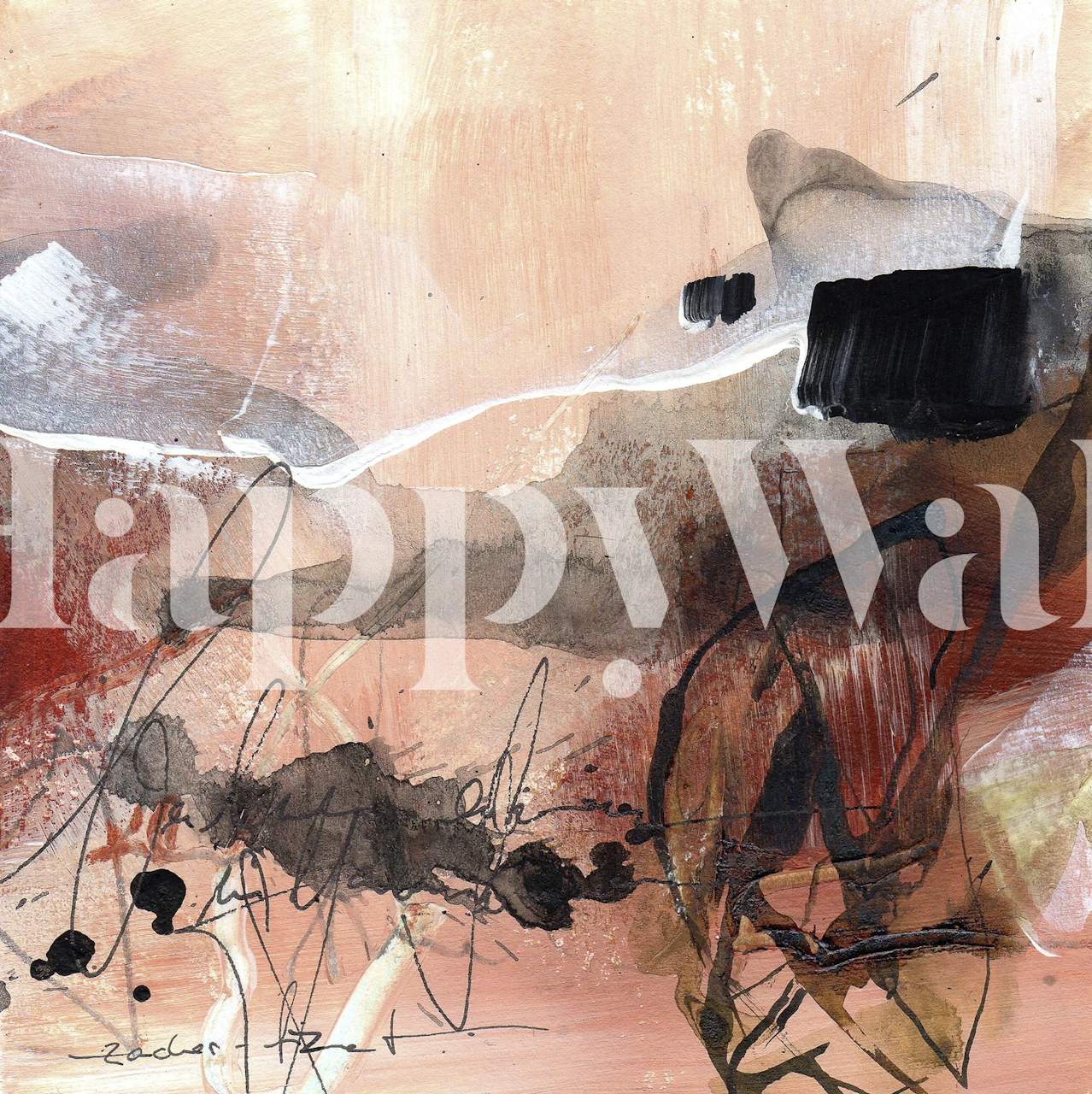 Abstract Thinking III tapetti suunnittelu huoneessa