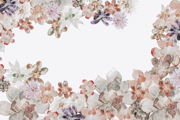 Succulent Garden Watercolor 1