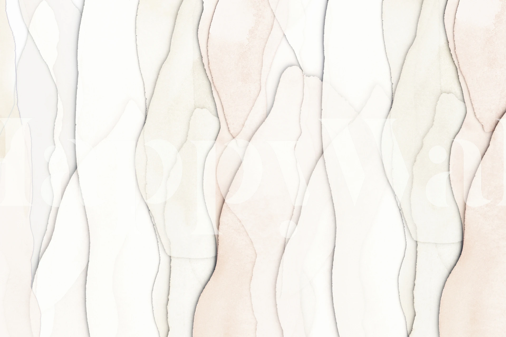 Flowing cream and beige patterns on soft background wallpaper