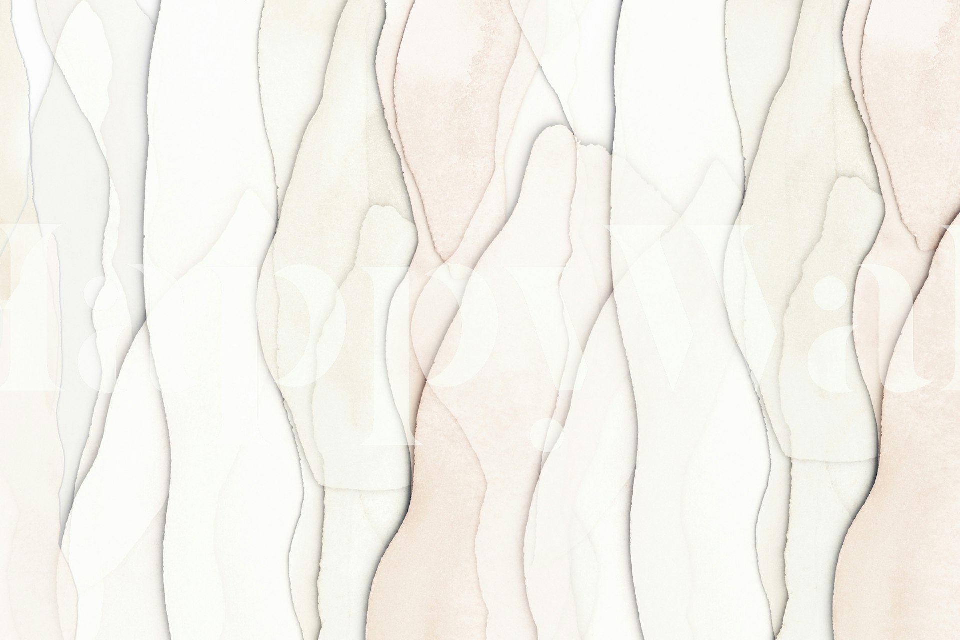 Fotomural color crema con motivos de ondas abstractas