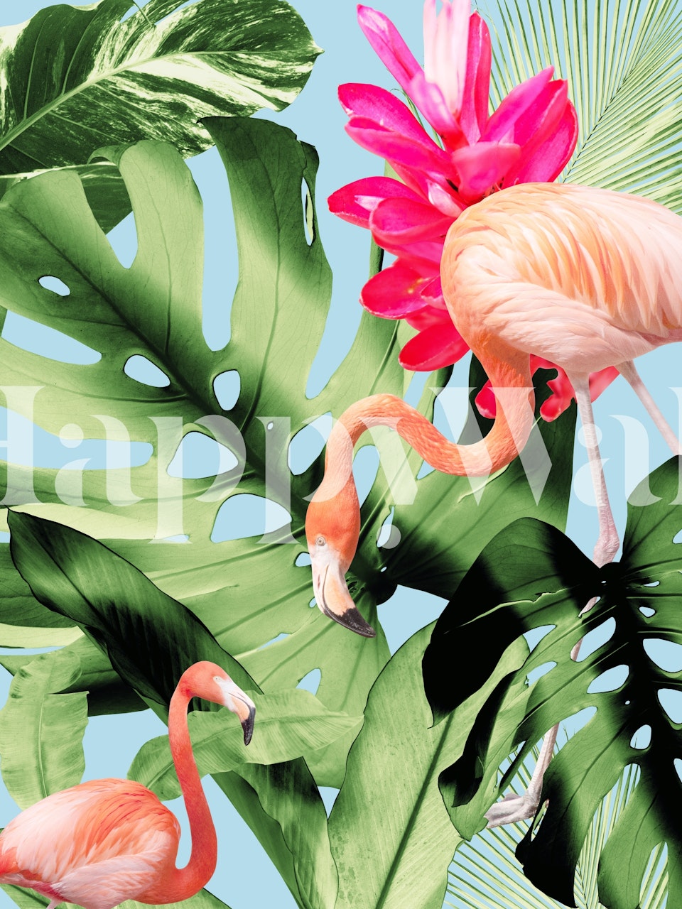 Tropical Flamingo tapetti huoneessa