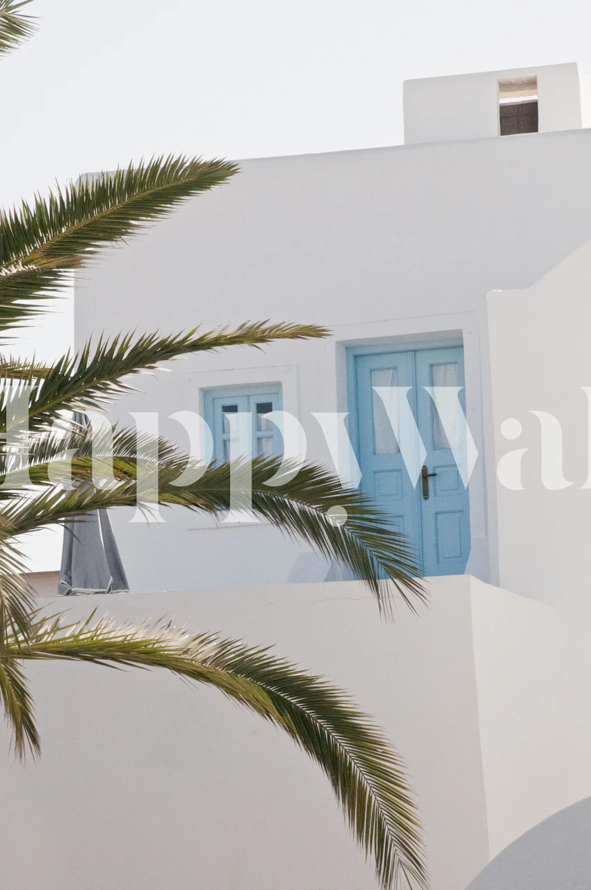 Santorini Oia 10 behang in een kamer