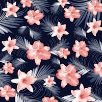 Tropical Flowers Palm 6 behang