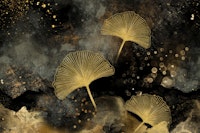 Glamour Golden Ginkgo Leaves wallpaper