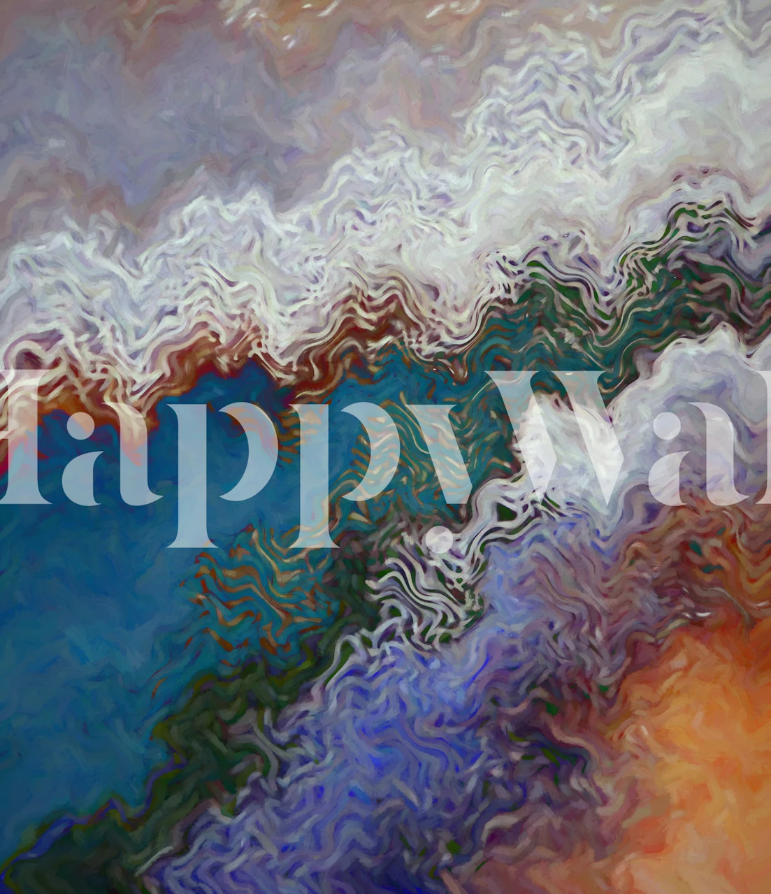 Abstract ripples wall mural with intricate color interplay