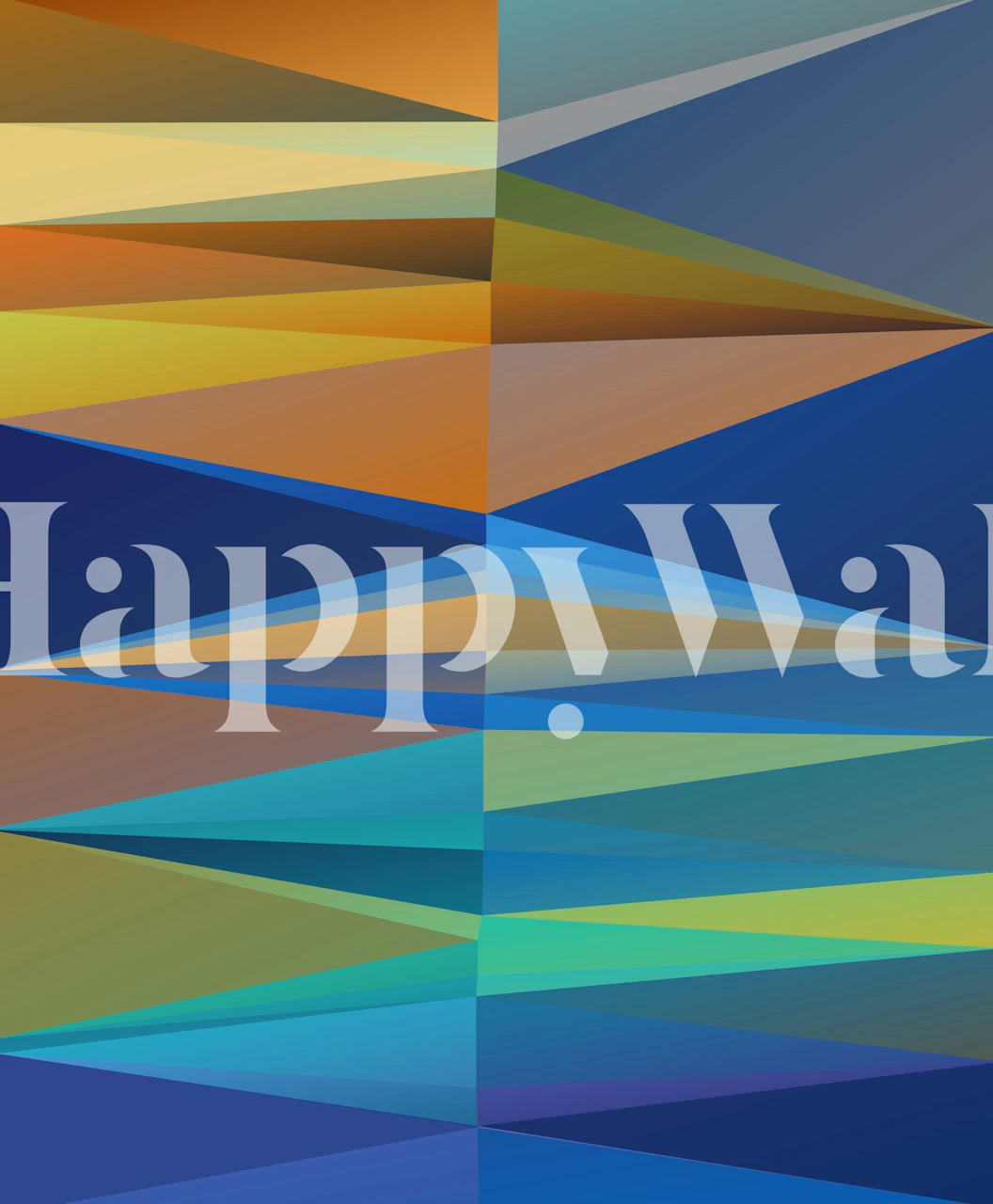 Abstract geometric triangle pattern in blue and orange wallpaper