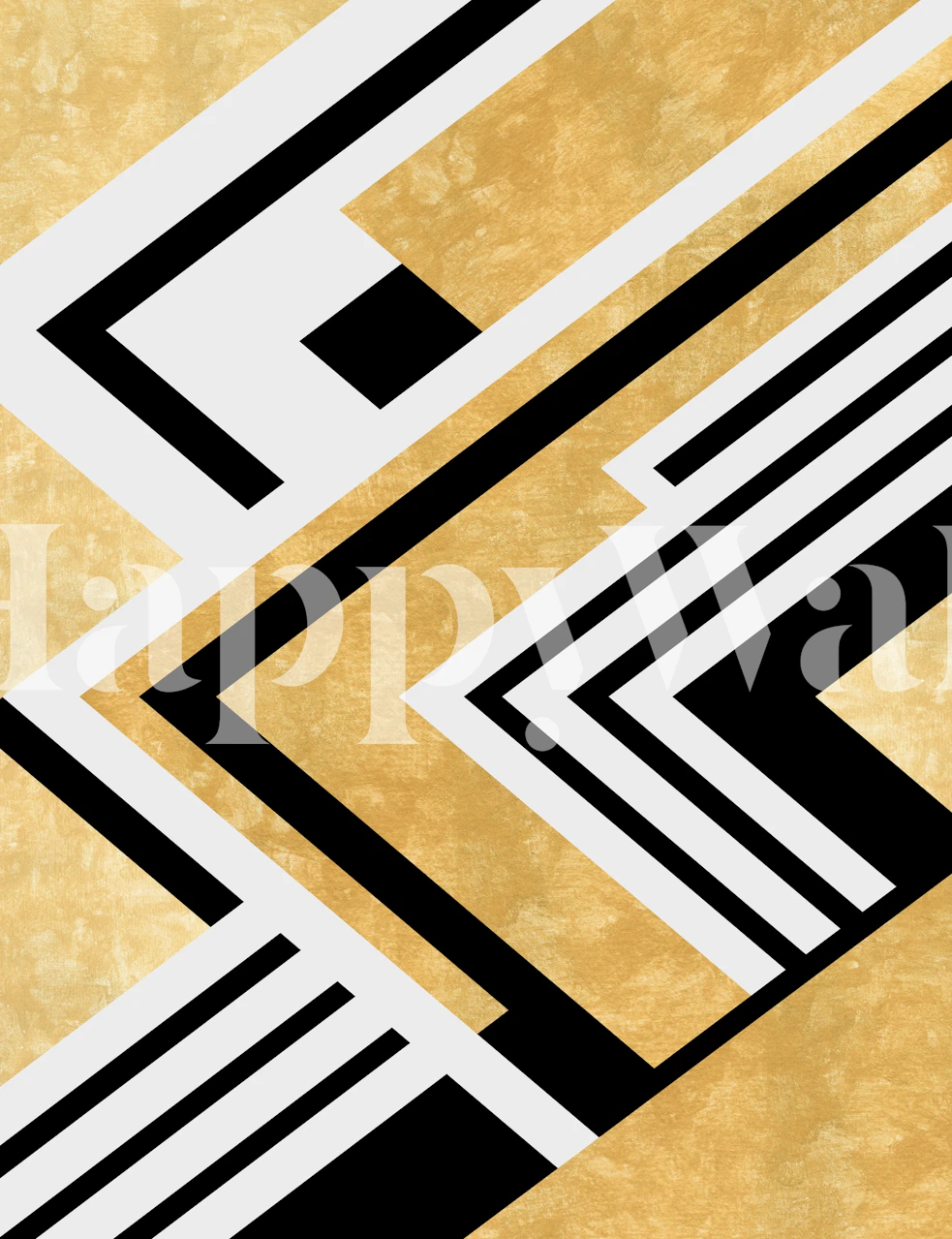 Geometric wallpaper with triangles in a room